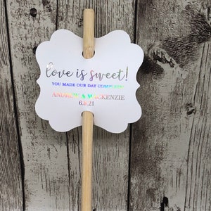 2&quot; Round Wedding Favor Tags: Gold Foil Love is Sweet Tags