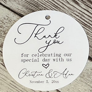 Wedding Favor Tags, Gold Foil Tags, Thank You Favor Tags, Wedding Guest Favor Thank You Tags, Personalized Favor Tags, Pick Your Colors