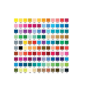 May include: A colour chart with 100 different colour swatches. The swatches are arranged in rows and columns, and each swatch is labelled with a number. The colours range from light to dark, and from cool to warm.