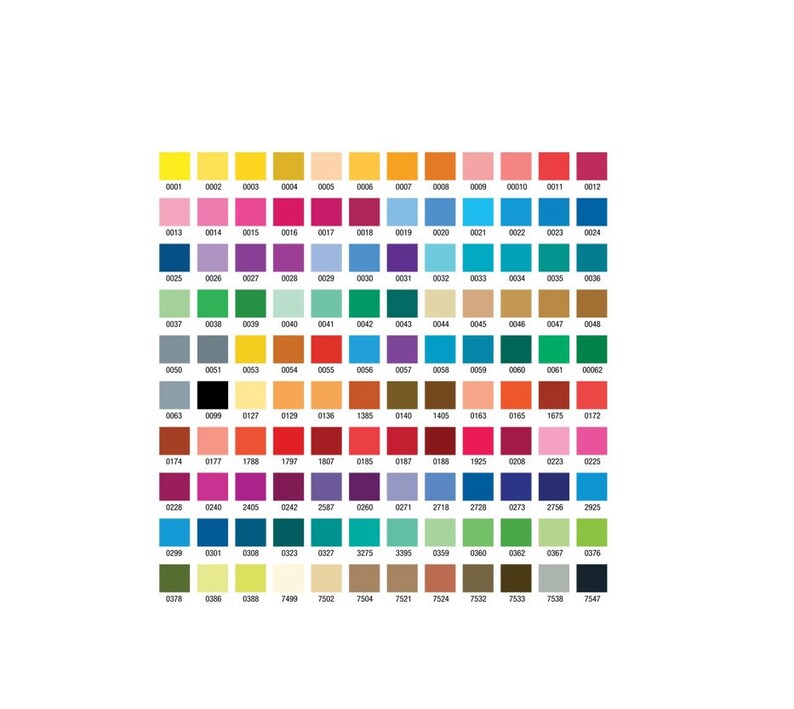 May include: A colour chart with 100 different colour swatches. The swatches are arranged in rows and columns, and each swatch is labelled with a number. The colours range from light to dark, and from cool to warm.