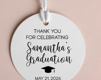 Graduation Favor Tags: Personalized Grad Party Tags, 2" Round