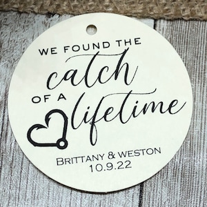 2 inch Personalized Wedding Favor Tags, Fishing Lure Outdoors Favor Tags, Pick Your Cardstock