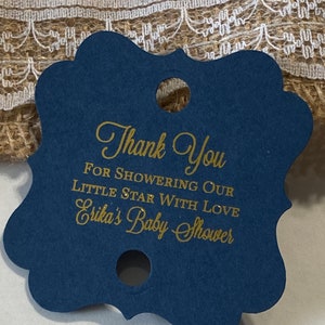 Baby Shower Cake Pop Favor Tags, Thank You Cake Pop Favor Tags, Showering Little Star With Love, Pick Your Foil & Cardstock