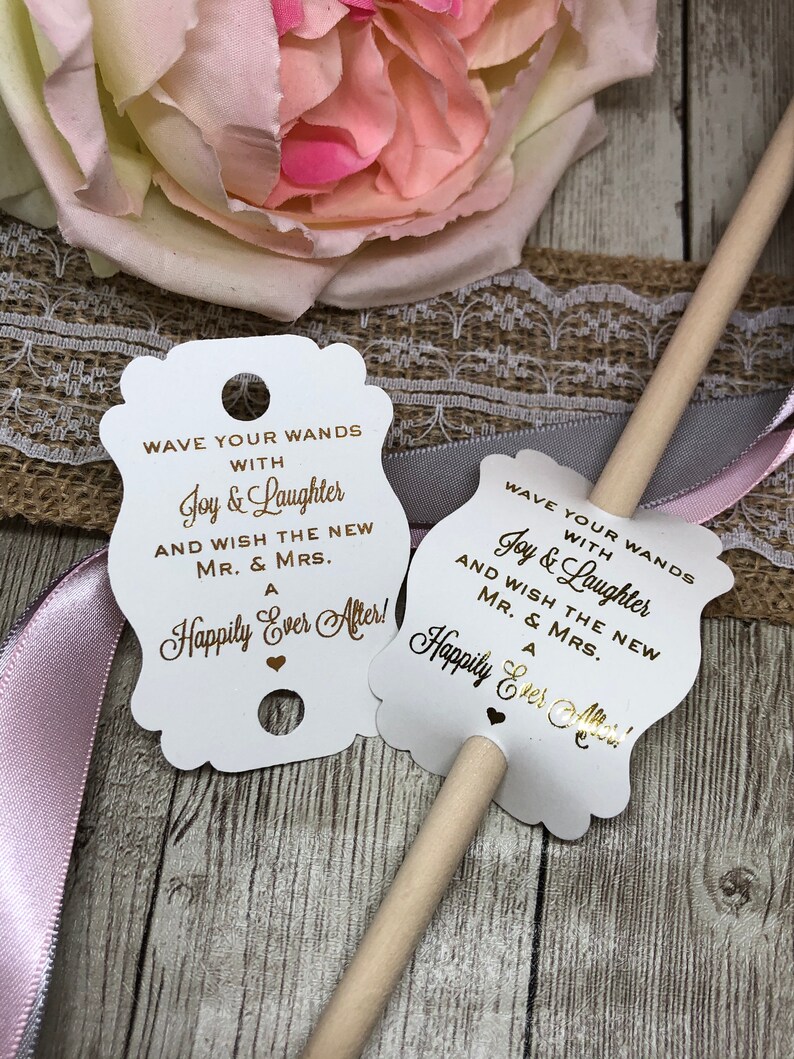Ribbon Wand Favor Tags Ribbon Wand Send off Tags Wedding Etsy