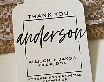 Personalized Wedding Favor Tags: Thank You Tags, 2.25" x 1.5" Size