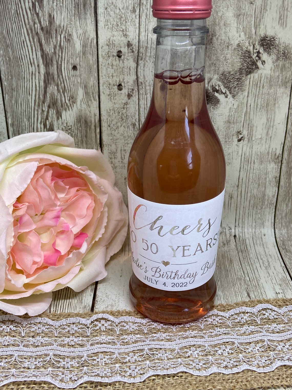 Cheers Years Mini Wine Bottle Stickers Foil Print Birthday Etsy