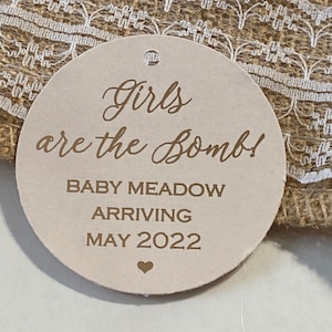 Baby Boy Girls Babies are the Bomb, Baby Shower Favor Tags, Gold Foil Tags, Bath or Hot Cocoa Bomb Chocolate Favor tags