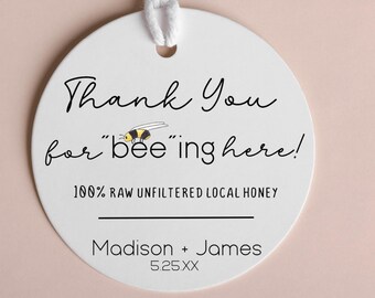 Honey Wedding Favor Tags: Personalized Farm Country Design, 2" Round