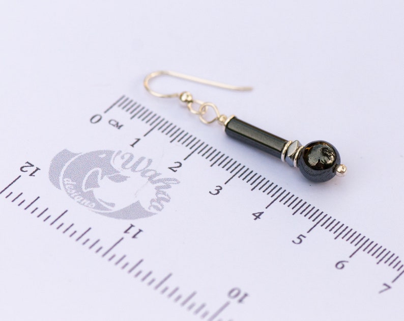 Grey Earrings Gray Natural Stone Earrings Protection Stones Hematite Earrings Healing Stones 925 Sterling Silver Neutral Tone Earrings