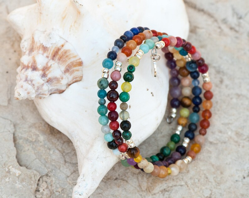 Larger Wrist Chakra Bracelet Sterling Silver Charm Yoga Etsy