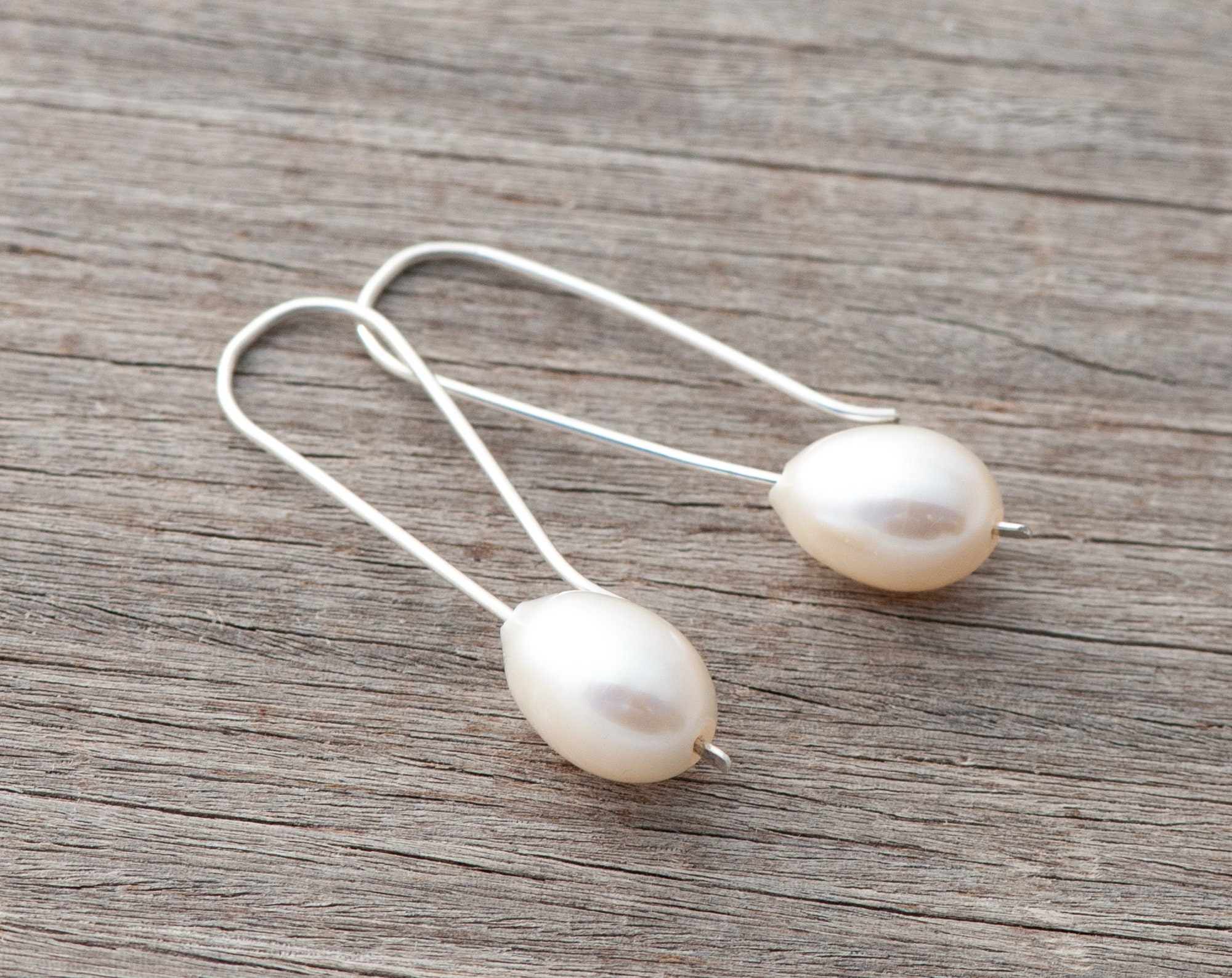 Natural White Pearl & Mother Of Pearl Teardrop Sterling Silver Earring ER233 a 