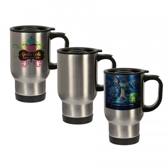 Personalized Custom Stainless Steel 14 oz Silver Travel Mug