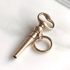 Victorian 12k Gold Pocket Watch Key, England, c. 1870