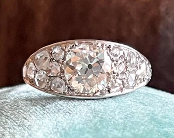 Edwardian Old European Cut Diamond Ring Platinum, c. 1910 Size 5.5