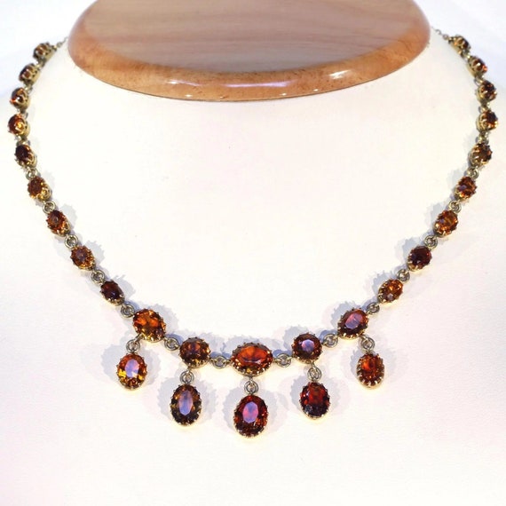 Victorian Citrine Gold Riviere Necklace