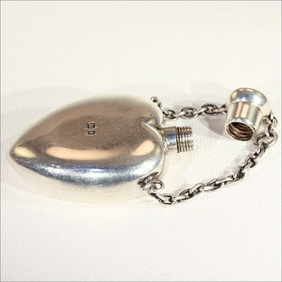 Antique Sterling Silver Heart Shaped Perfume Bott… - image 1