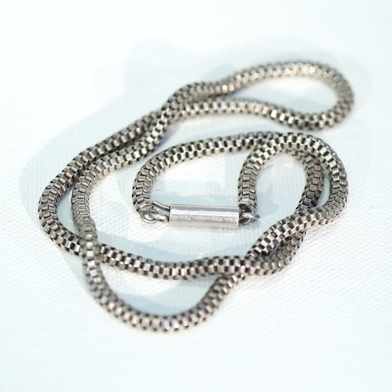 Antique Victorian Silver Snake Style Chain Neckla… - image 3