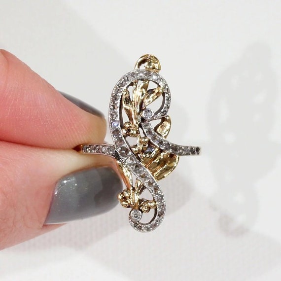 Reserved~Antique French Art Nouveau Diamond Ring … - image 6