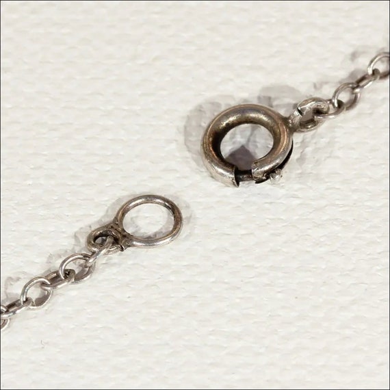 Silver Arts and Crafts Amethyst Drop Necklace 16" - image 10