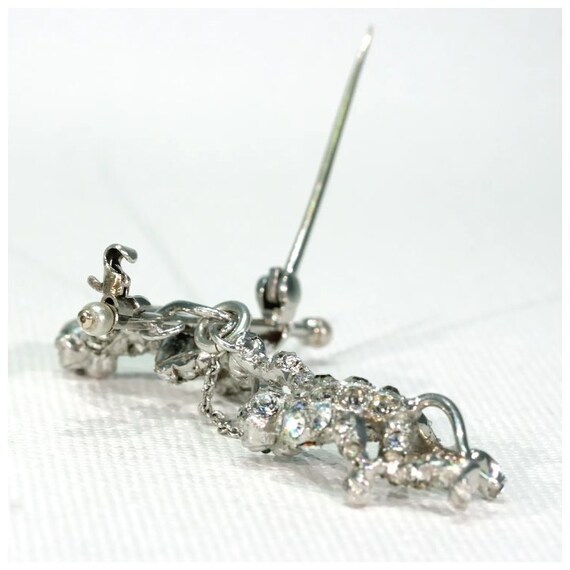Art Deco Paste Silver Monkey Brooch - image 5