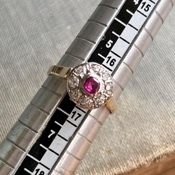 Edwardian Ruby and Diamond Cluster Ring c.1910 - image 9