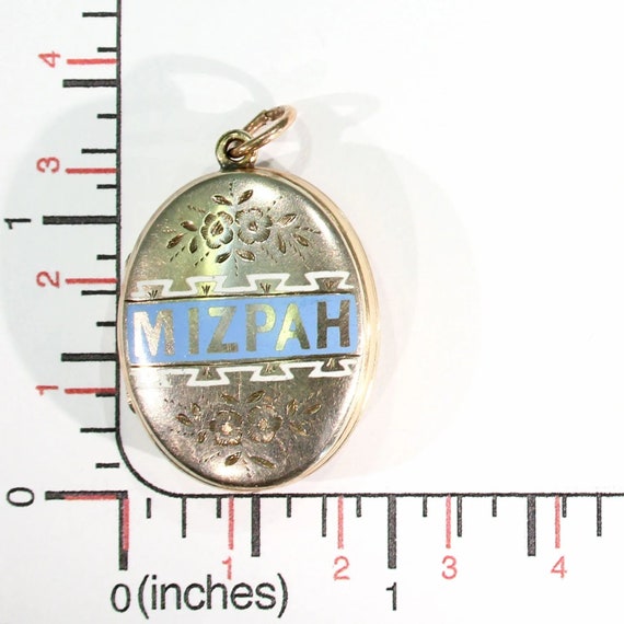 Antique Victorian Enamel Mizpah Locket 9k Gold - image 8