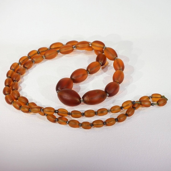 Edwardian Brown Glass Bead Necklace