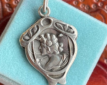 Silberner Jugendstil Anhänger, Französisch c. Um 1910
