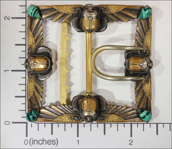 Antique Egyptian Revival Belt Buckle by Piel Fréres, C. 1880