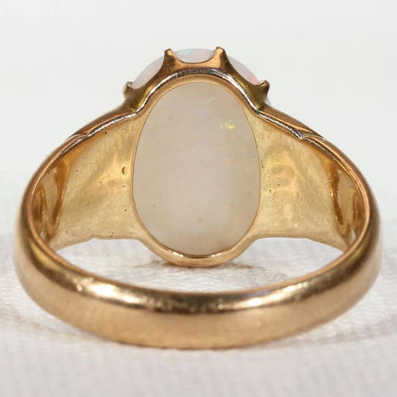 Antique Art Nouveau Opal Ring 18k Gold - image 3