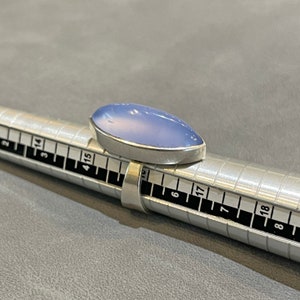 Vintage Silver and Chalcedony Ring Swedish Size 5.5