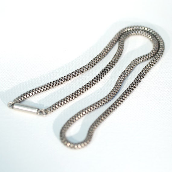 Antique Victorian Silver Snake Style Chain Neckla… - image 8