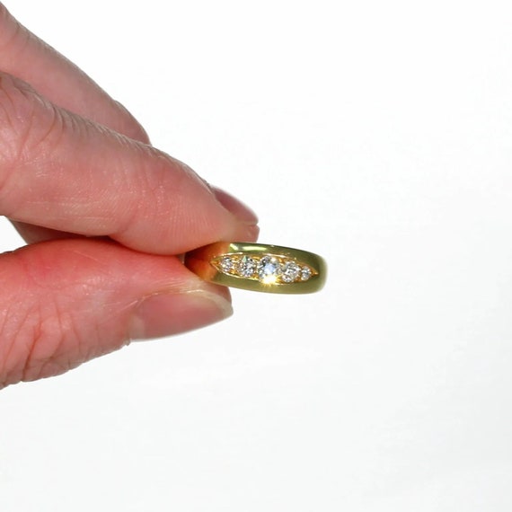 Antique Edwardian 5 Stone Diamond Ring 18K Gold S… - image 6