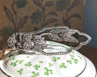 Pinza para vestido Art Déco de marcasita plateada