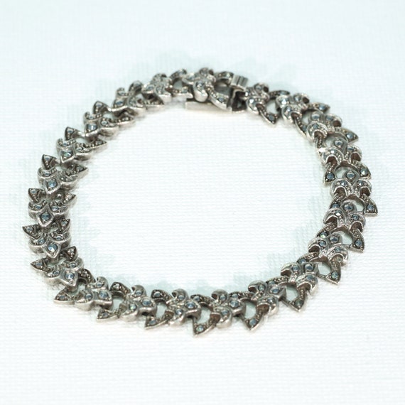 Sparkling Vintage Silver Marcasite Bracelet - image 1