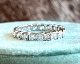 Art Deco Diamond Eternity Band Ring Platinum, c.1930 Size 9.5
