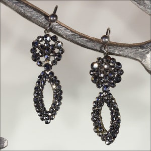 Antique Cut Steel Earrings with Silver Wires