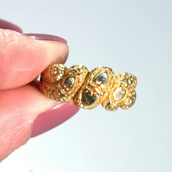 Antique Edwardian Love Knot Ring 18k Gold 1910 Si… - image 7