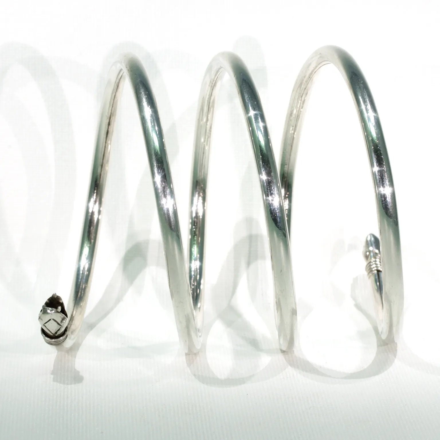 Vintage Mexican Silver Snake Bangle Bracelet Coil - Etsy