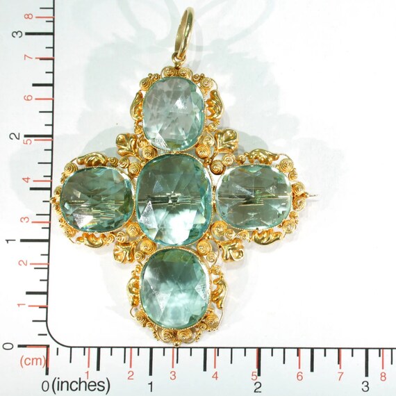 Antique Georgian Cross Paste Gold Pendant - Gem