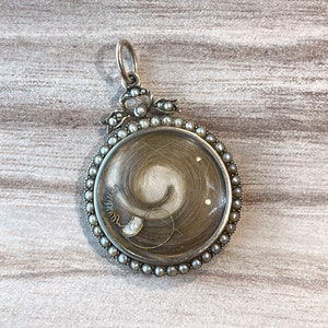 Antique Pearl Frame Locket Pendant by Murrle Bennett & Co.
