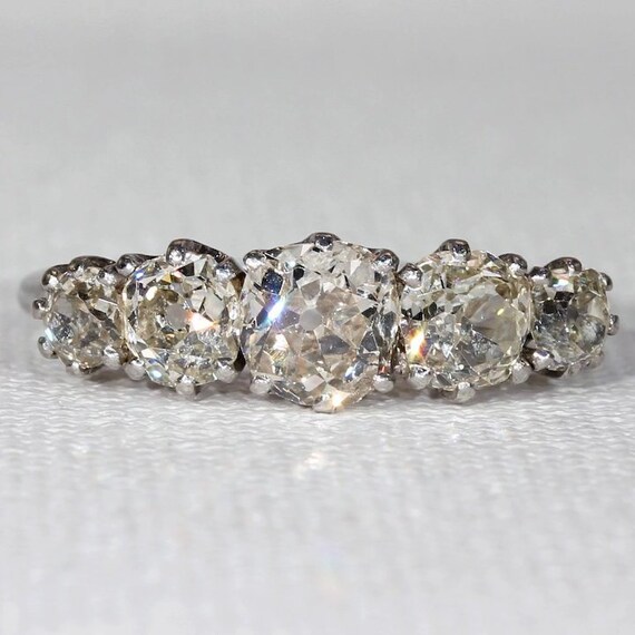 Antique 5 Stone Diamond Ring 2.2 cttw 
