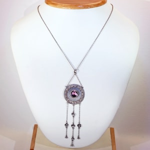 Antique Edwardian Theodor Fahrner Silver Amethyst Necklace