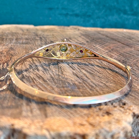 Antique Edwardian Suffragette Bangle Bracelet wit… - image 7