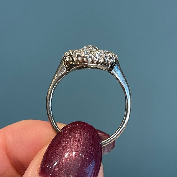 Antique Edwardian Diamond Marquise Ring Platinum … - image 8