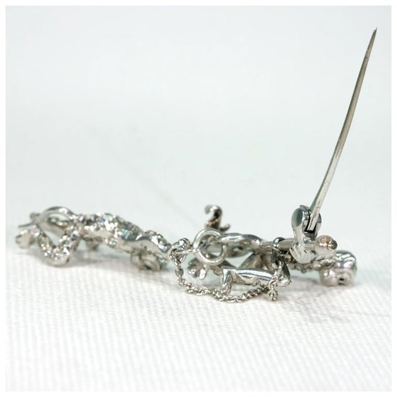 Art Deco Paste Silver Monkey Brooch - image 7