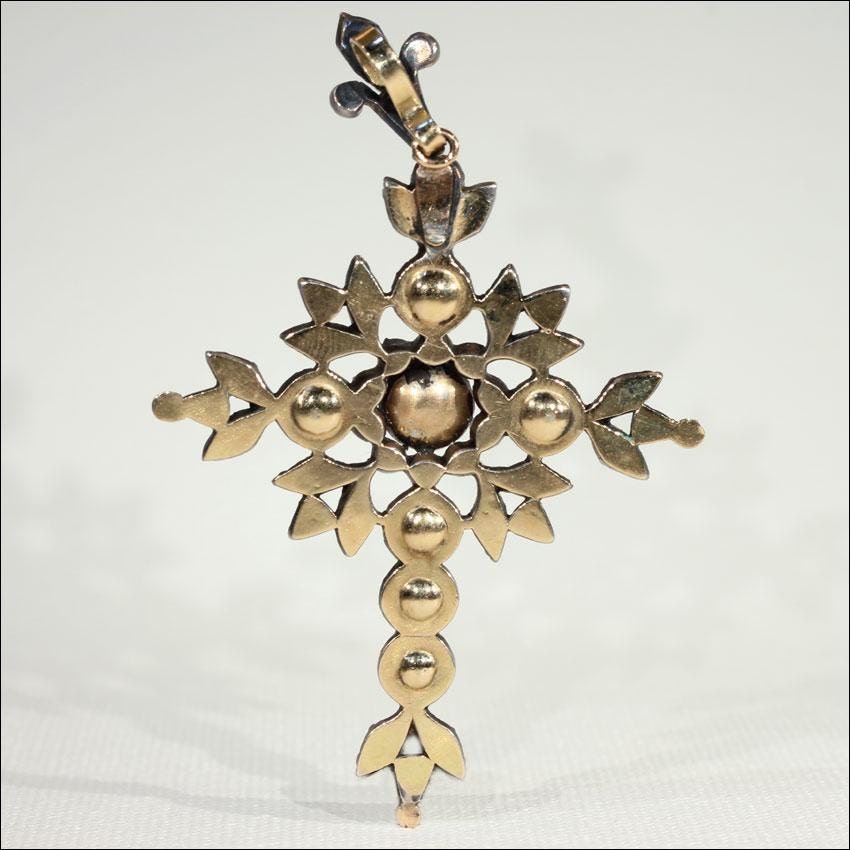 Antique Georgian Diamond Flemish Cross in 14k Gold and Silver - Etsy