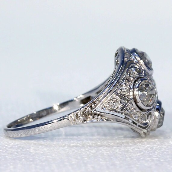 Vintage Art Deco Diamond Dome Ring in Platinum - image 3