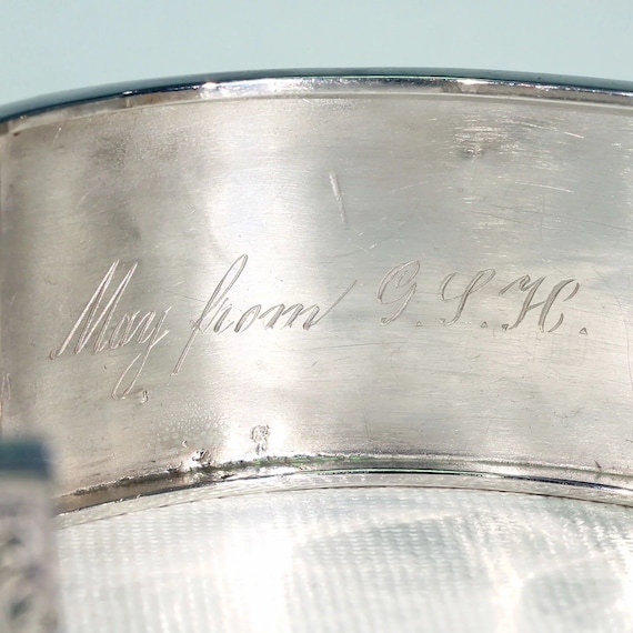 Antique Victorian Silver Bangle, Inscribed 1881 - image 10