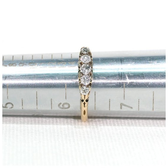 Antique Victorian 5 Diamond Ring 18k Gold Size 6.… - image 8